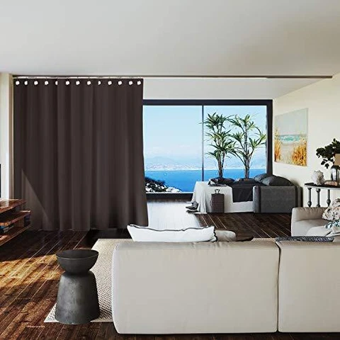 Room/Dividers/Now Premium Room Divider Curtain, 9ft Tall x 10ft Wide (Dark Choco Cover