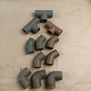 (Lot of 11) 1" Assorted Brass Pipe Fitting Tees, 45 & 90's, NPT details below - Bild 1 von 4