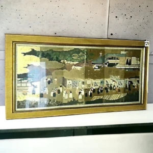 Vtg Ethan Allen 6 Panel Japanese Baroque "Portuguese Arrival in Japan" Picture - Picture 1 of 12