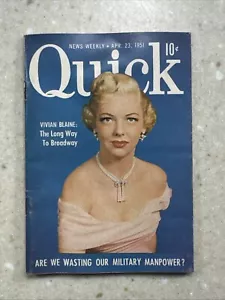 Quick News Weekly Pocket Magazine April 23, 1951 Vivian Blaine Butterfinger Ad - Picture 1 of 6