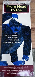 Eric Carle From Head To Toe Blue Gorilla 1997 Promo Poster 22”x56” 2-sided - Picture 1 of 1
