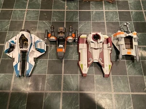 4 Hasbro Jedi Force/Galactic Heroes Vehicles *Used/Missing Pieces* ss1 - Picture 1 of 18