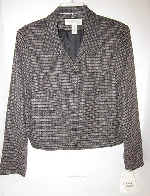 Blazer/chaqueta Norton McNaughton negro y tostado a cuadros l.s. forrada 10 42" NUEVO CON ETIQUETAS  Foto 1 de 4