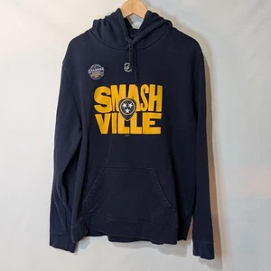 NHL NASHVILLE PREDATORS HOCKEY WOMENS "SMASHVILLE" HOODED SWEATSHIRT BLUE XL - Picture 1 of 11