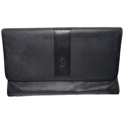 FENDI Vintage Black Zucchino Crossbody Removable Strap Clutch Shoulder Bag - Image 1 of 4