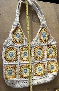 Crochet Summer Sunflower Tote Shoulder Granny Bag Beach Boho Hippie - Picture 1 of 4