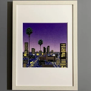 Hiroshi Nagai "NITEFLYTE #9" A4 Passepartout Kunstdruck Japan Nachtszene Retroation - Bild 1 von 4