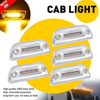 Luz marcadora de cabina LED ámbar para camión pesado Kenworth T680 T770 T880 Peterbilt 579 Foto 1 de 4