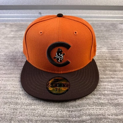 Gorra Chicago Cubs Para Hombre Ajustada 7 1/2 New Era Naranja Cooperstown Foto 1 de 4