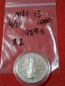 1989-S LIBERTY U.S PROOF BICENTENNIAL OF THE CONGRESS DOLLAR TONING #MF-2113 - Picture 1 of 5