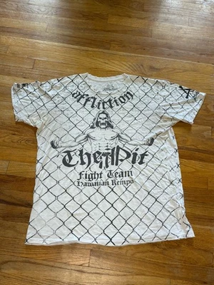 Camiseta Affliction Signature Series The Pit 2XL Crema 100% Algodón Foto 1 de 4