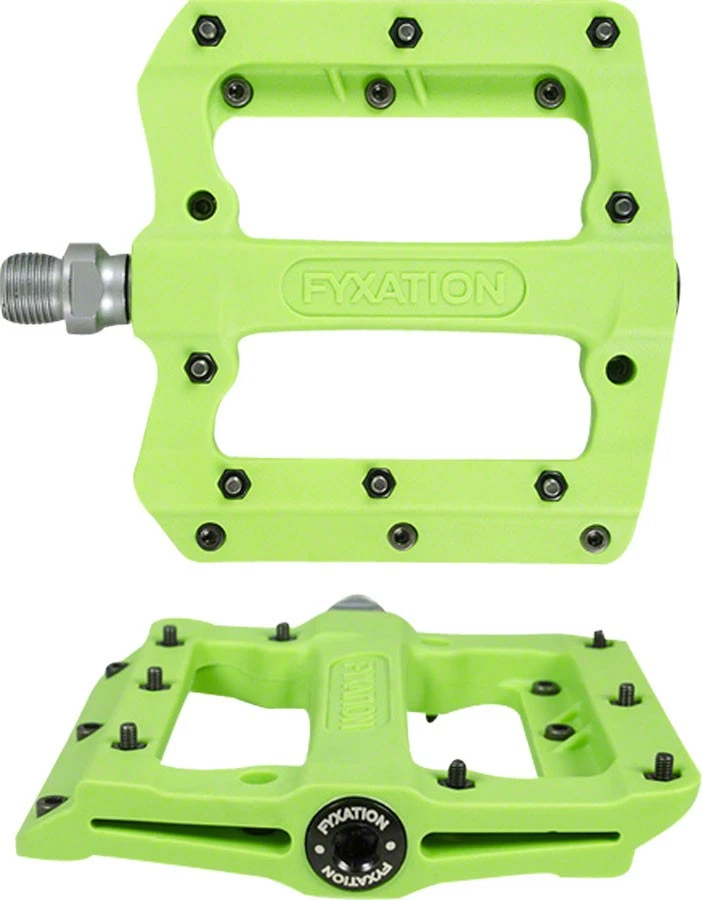 Fyxation Mesa Nylon Bicycle Bike Pedals Green Replaceable Pins