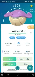 Pokemon Shiny Wailmer ( Caught In 2019 ) Go - Picture 1 of 2