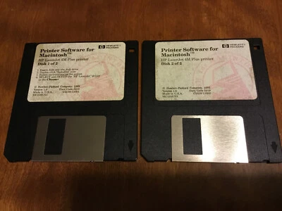 Original HP LaserJet 4M Plus Printing System Software Macintosh 3.5” Disks 1993 - Image 1 of 2