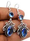 Blue Topaz Gemstone Ethnic Handmade Drop Dengle Earring Jewelry ER 170