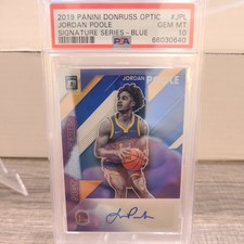 🔥🔥2019 Optic Jordan Poole Signature Series Blue 15/25 PSA 10🔥🔥POP 3! AUTO RC