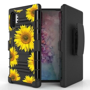 SUNFLOWERS Hybrid Armor Belt Clip Rugged Phone Case for SAMSUNG Series - Picture 1 of 4