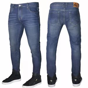 Jeans uomo Denim pantaloni Blu 5 tasche slim fit elasticizzati al5163 - Foto 1 di 3