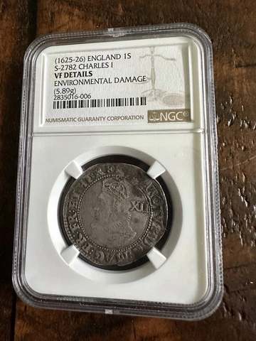 Charles I Shilling 1625-1626 S2782 NGC Cover