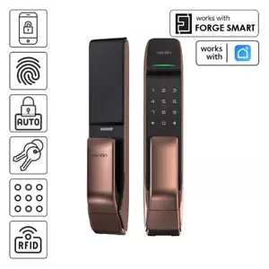 Premium Smart Fingerprint Door Lock Digital Keyless 6-in-1 Push Pull Copper - Picture 1 of 5