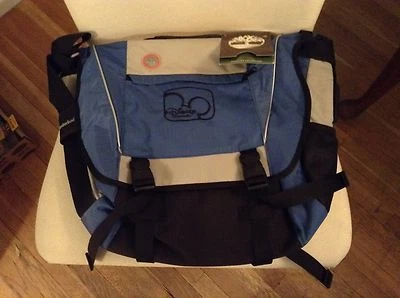 Bolsa carteiro Timberland 18,5" nova com etiquetas coleção Treeline azul/cinza - Imagem 1 de 4