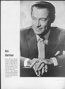 REX HARRISON: 1961 Revista Vintage Recorte de Foto (una Página). Publicación gratuita del Reino Unido - Imagen 1 de 1