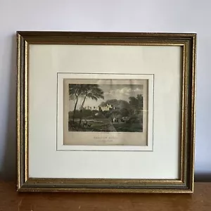 Haddon Hall Derbyshire antiker Druck von Allen/Dugdale gerahmt handkoloriert - Bild 1 von 8