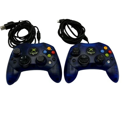 Original Microsoft Xbox Controller S Wired (Blue) Video Gaming Official OEM - Image 1 of 4