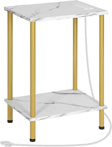 Side Table with Charging Station, End Table with USB Ports and Outlet, Nightstan - Picture 1 of 12