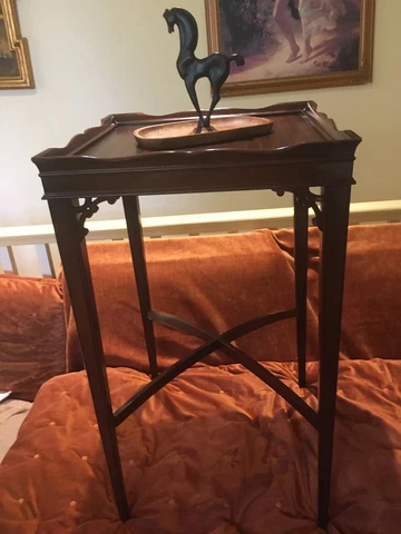 Collectible/Antique/Vintage 18th century Square Accent Table, Hard Wood Cover