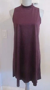 NWT TIANA B. SIZE S, M or L WINE SLEEVELESS FAUX SUEDE  A-LINE DRESS - Picture 1 of 8