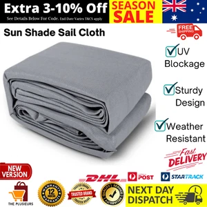 5 x 6 m Sun Shade Sail Cloth Shade Cloth Outdoor Canopy Rectangle 280gsm Grey AU - Picture 1 of 12
