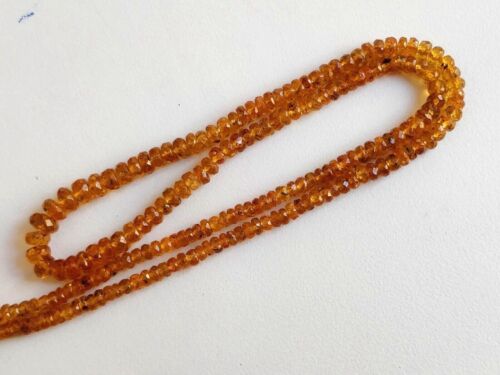 Bright Orange Spessartite Garnet Faceted Beads Natural stones 3-5 mm 16" Stands