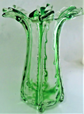 Seguso Murano Ribbed Old Finger Mouth Retro MCM Glass Vase 11.5"h: A Real Jewel!