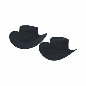 Sombreros de cuero AK, hechos a mano, estilo occidental/vaquero/outback/australiano con banda - Imagen 1 de 15