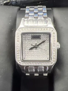 ❤️CROTON Sapphire Cristal Diamond Case and Dial Quartz Women's Watch - Picture 1 of 7