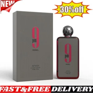 Afnan 9 PM REBEL Men 3.4 oz 100 ml *Eau De Parfum* Spray New In New - Picture 1 of 15