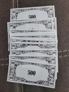 Juego de mesa Anti-Monopoly 1973 ¡Solo piezas! Dinero, pila de Blue 500's SOLO - Imagen 1 de 4