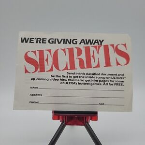 Ultra Nes Registration Card ULT-NES-US "We're Giving Away Secrets" Free Shipping