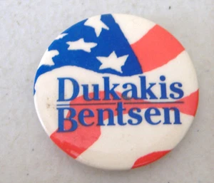 DUKAKIS BENTSEN ~ PIN DE BOTÓN PEQUEÑO - Imagen 1 de 4