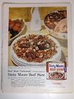 Vintage 2 Side Dinty Moore Beef Stew & Banana Fruit Ad Aug 1958 Bh&G Magazine