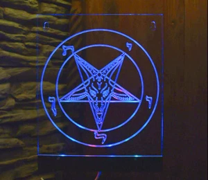 Satan Pentagram Symbol RGB LED Night Light Lamp with VIDEO ! - Picture 1 of 5