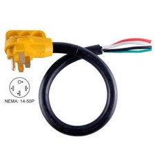 25 ft. 50 Amp 6/3 + 8/1 -Gauge NEMA 14-50P RV Cord W/6" Loose End Plug & Handle