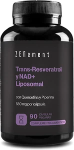 Trans-Resveratrol&NAD+Liposomal, Con Quercetina, Piperina, 90 Cápsulas,Antiedad - Imagen 1 de 7