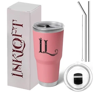 30oz Tumbler Cup with Lid & Reusable Straw, Insulated Travel Coffee Mugs, - Picture 1 of 9