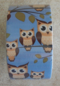 New Sealed Duck Tape Roll Blue Owl Family Animals Birds Woods 1.88" x 10yds