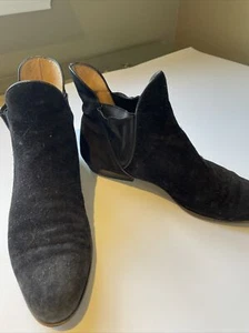 Salvatore Ferragamo Negro Gamuza Chelsea Botas Zapatos Para Mujer Talla 6 1/2 B - Imagen 1 de 16