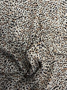 6.2 Metres Brown Leopard Printed 100% Viscose Dress Fabric.