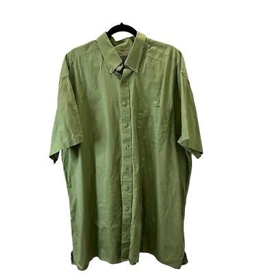 Camisa Comfort Zone George Foreman Para Hombre Talla 3XB Verde Manga Corta Con Botones Foto 1 de 4