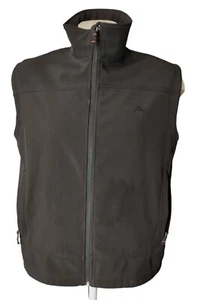 Snozu Polar Vest Mens Medium Adult Logo Knit Full Zip Pockets Casual Solid Black - Picture 1 of 12